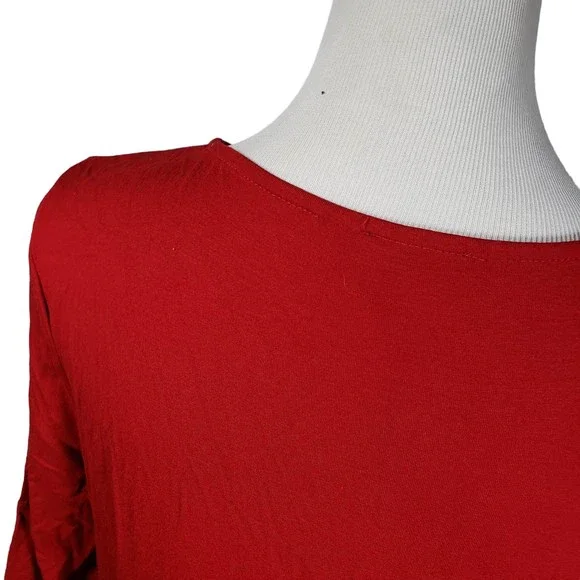 Talbots Women's size Large Red Long Sleeve Dress AS IS - Picture 5 of 8